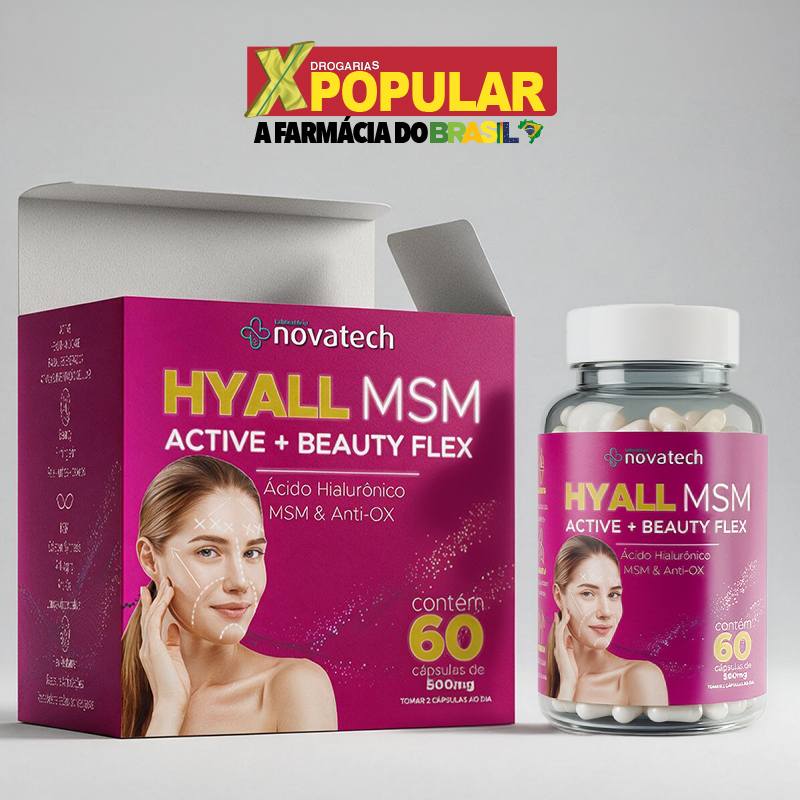 Hyall MSM Active + Beauty Flex Novatech — 60 cápsulas